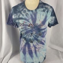 No Boundaries Women's Zodiac Sign Tie Dye Blue Short Sleeve T-Shirt Sz Small