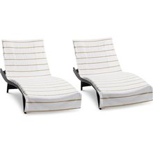 Arkwright Las Rayas Chaise Lounge Cover - Pack of 2 - Terry Towel 100% Striped S