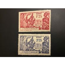 ICOLLECTZONE St Pierre Miquelon 205-206 VF hinged