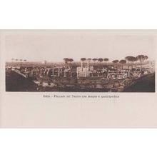 Ostia Italy Piazzale Del Teatro Con Tempio Portico Italian Rare Antique Postcard