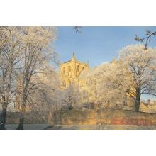 Ripon Cathedral in Christmas Frost Postcard