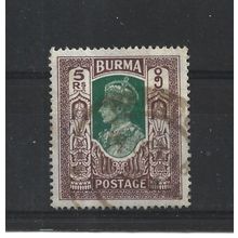 Burma.SG62 5r Green and Brown.Fine Used.Jul25g