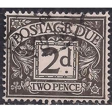GB 1959 QE2 2d Agate Postage Due used Wmk 179 SG D59 ( 394 )