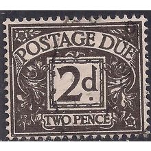 GB 1959 QE2 2d Agate Postage Due used Wmk 179 SG D59 ( 200 )