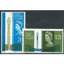 1965 Post Office Tower Phosphor Set SG679p-680p Mounted Mint.