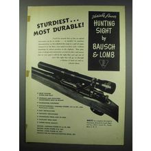 1952 Bausch & Lomb Variable Power Hunting Sight Ad - Durable