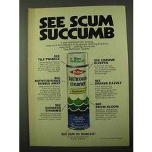 1971 Dow Bathroom Cleaner Ad - See Scum Succumb