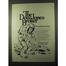 1971 Dow Jones Ad - He Really Gets Around