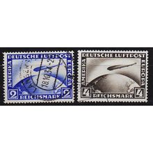 GERMANY REICH [1928] MiNr 0423-24 ( O/used ) [01] Flugzeug