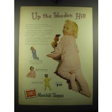 1949 Hanes Merrichild Sleepers Ad - Up the wooden hill