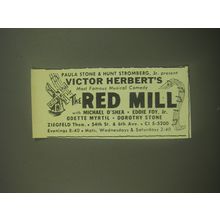 1945 The Red Mill Play Advertisement - Victor Herbert's Most Famous Musical