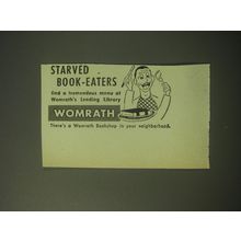 1948 Womrath Bookshop Ad - Starved Book-eaters