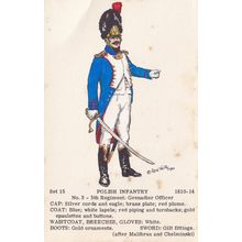 Polish Infantry 5th Regiment Grenadier Napoleonic War Uniform PB Postcard