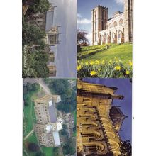 Ripon Cathedral From A Plane Window Floodlit & More 4x Postcard s