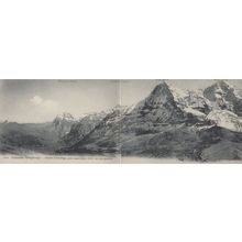 Panorama Wengenalp Swiss Alps Widescreen Switzerland Old Postcard