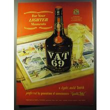 1953 Vat 69 Scotch Ad - For your lighter moments