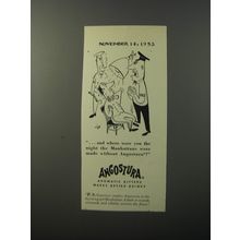 1953 Angostura Aromatic Bitters Ad - cartoon by Virgil Partch - where were you