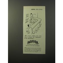 1953 Angostura Aromatic Bitters Ad - cartoon by Virgil Partch - Riding Me