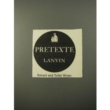 1954 Lanvin Pretexte Extract and Toilet Water Advertisement