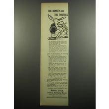 1955 Merrill Lynch Ad - The donkey and the thistles