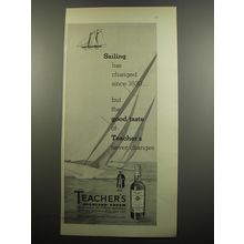 1955 Teacher's Highland Cream Scotch Ad - Sailing has changed since 1830