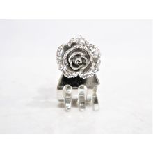 Tiny mini silver metal silver flower hair claw clip