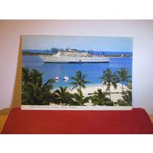 CRUISE SHIP, HARBOUR, NASSAU, BAHAMAS, WEST INDIES used postcard 1974 pm =