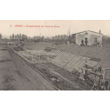 Lerida Revestimiento Del Canal De Seros Spain Rare Old Postcard