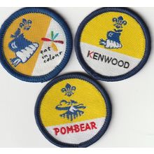 Scout Badges - 3 x Beaver Sponsored - 2000's - White/Black Backs (BY186)