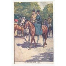In the Row Hyde Park Horses Savile Lumley Art Postcard London C W Faulkner 337E