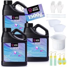 LET'S RESIN UV Resin, 1500G Odorless, Low Shrinkage, Clear Ultraviolet Epoxy Res