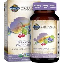 Garden of Life Organics Prenatal Vitamins - 90 Tablets, Prenatal Once Daily Whol