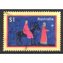 AUSTRALIA 1998: CHRISTMAS - $1 MARY & JOSEPH USED (G6)