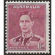 Australia 1941 SG182 1 1/2d Maroon Mounted Mint .