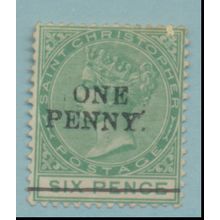 St. Christopher Stamp Scott #18, Mint Hinged