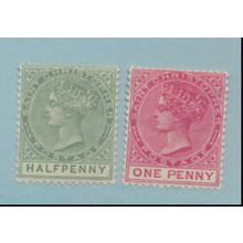 St. Christopher Stamps Scott #8 To 9, Mint Hinged
