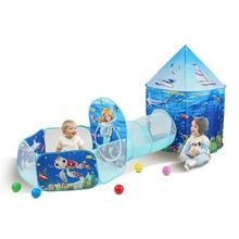 3 in 1 Kids Play Tent with Tunnel, Basketball Hoop for Boys, Girls, Babies a...