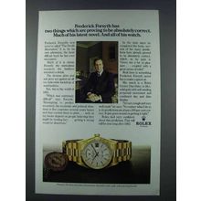 1981 Rolex Day-Date Chronometer Ad - Frederick Forsyth