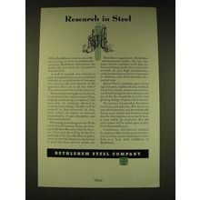 1936 Bethlehem Steel Company Ad - Research in Steel