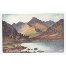 Blea Tarn and Langdale Pikes Cumbria E H Thompson Art Postcard A849