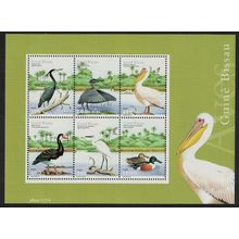 Guinea-Bissau Heron Egret Pelican Goose Mallard Water birds MS 2001 MNH