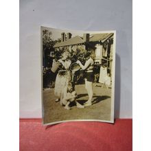 A COLD SHOWER IN THE GARDEN, 1930s? photograph =