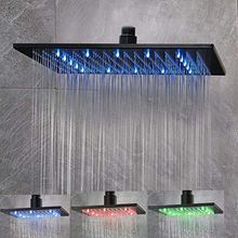 Neierthodore LED 16 Inch Square Shower Head Replacement with Rotatable Ball，Oil