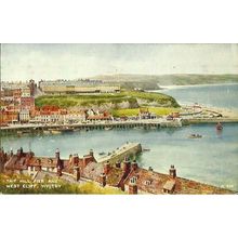Yorkshire WHITBY West Cliff "Art Colour" Postcard (Valentine A.514)