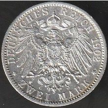 1902 A Germany 2 Mark Silver Coin Prussia