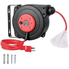 Retractable Extension Cord Reel Power Cord Reel 30FT 16AWG/3C SJTOW