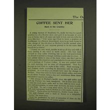 1903 Postum Coffee Ad - Coffee Sent Her Back to Country