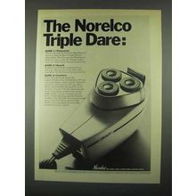 1967 Norelco Tripleheader Speedshaver Ad - Triple Dare