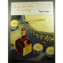 1951 Mount Vernon Straight Rye Whiskey Ad - The night before Christmas