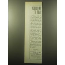 1959 Merrill Lynch Ad - According to plan
